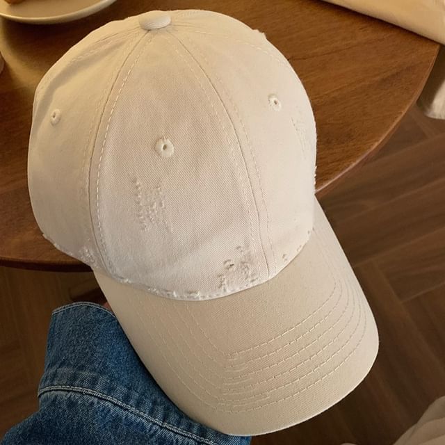Baseball Distressed Plain Cap