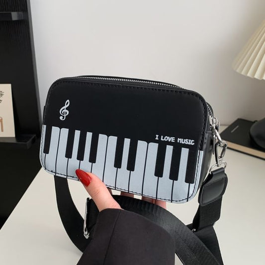 Crossbody Piano Print Bag