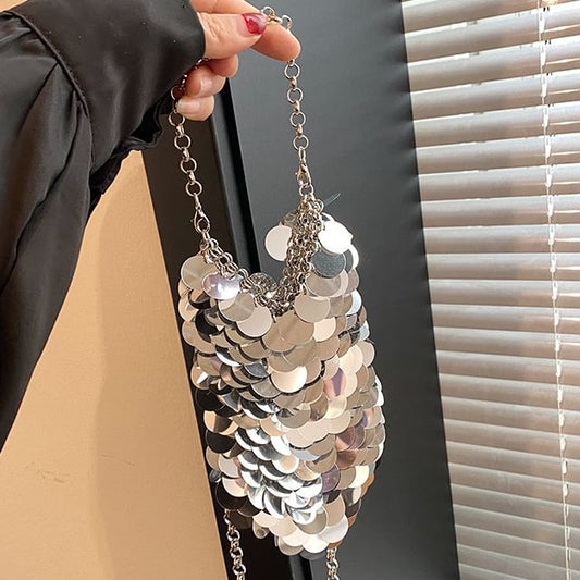 Strap Crossbody Chain Sequin Bag
