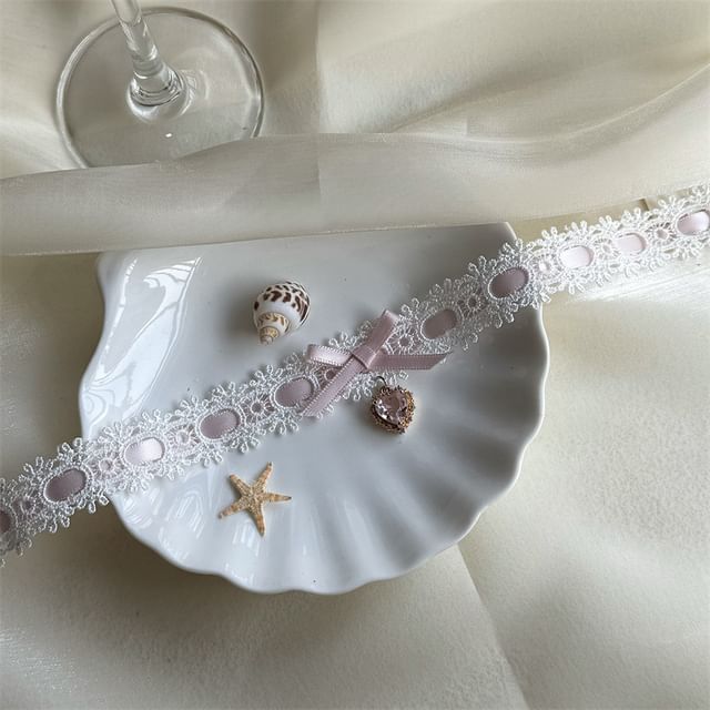 Lace Choker Rhinestone