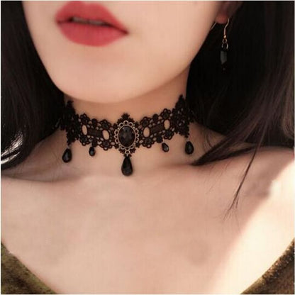 Faux Crystal Lace Necklace