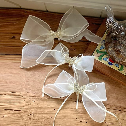 Butterfly Mesh Bow Hair Clip / Set (Various Designs)