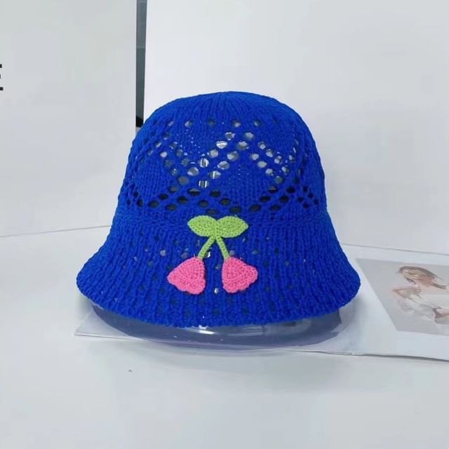 Floral Embroidered Woven Bucket Hat