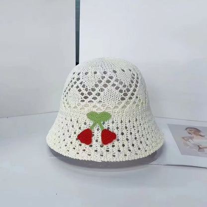 Floral Embroidered Woven Bucket Hat