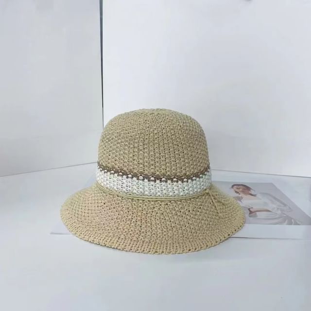 Bucket Striped Woven Hat