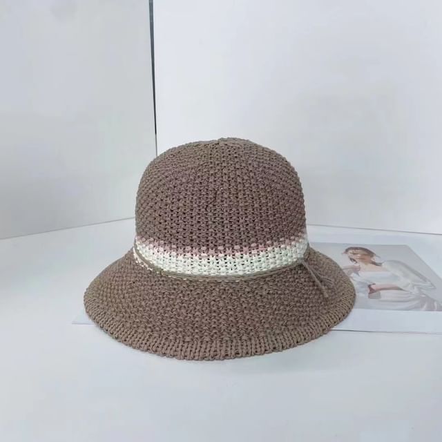 Bucket Striped Woven Hat