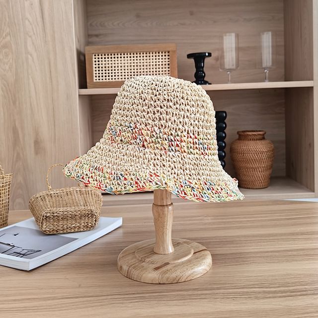 Straw Bucket Melange Hat
