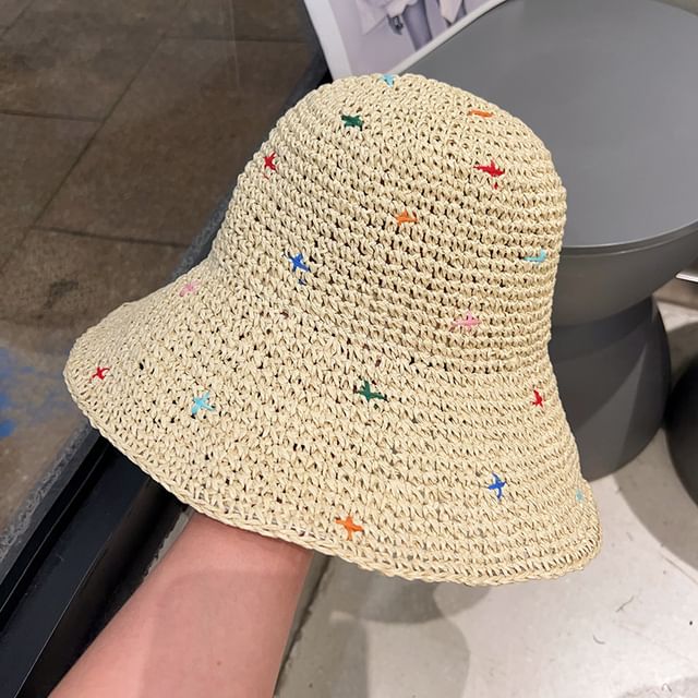 Melange Straw Sun Hat