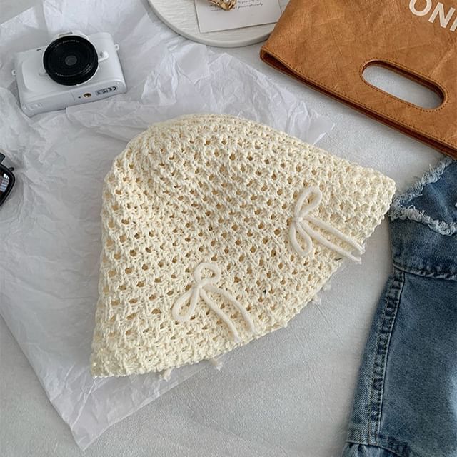 Woven Hat Bow Bucket