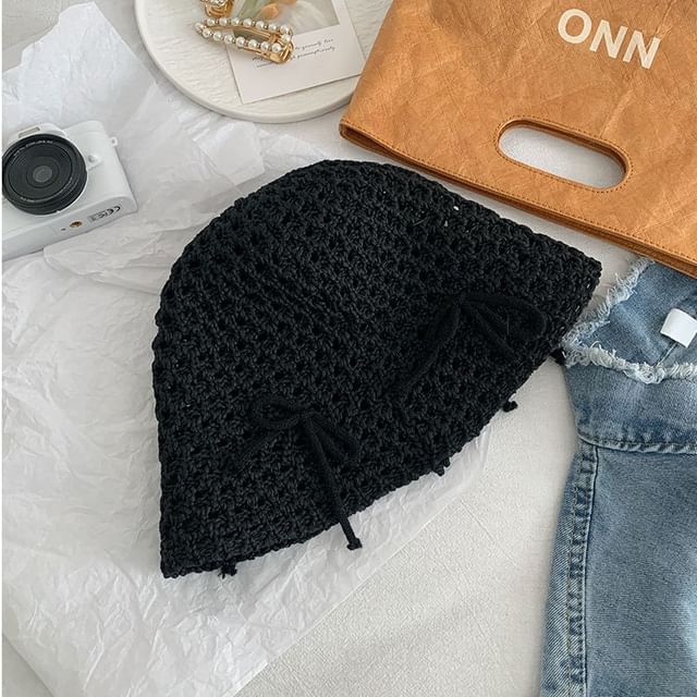 Woven Hat Bow Bucket