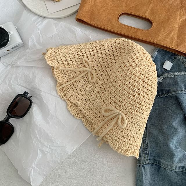 Woven Hat Bow Bucket