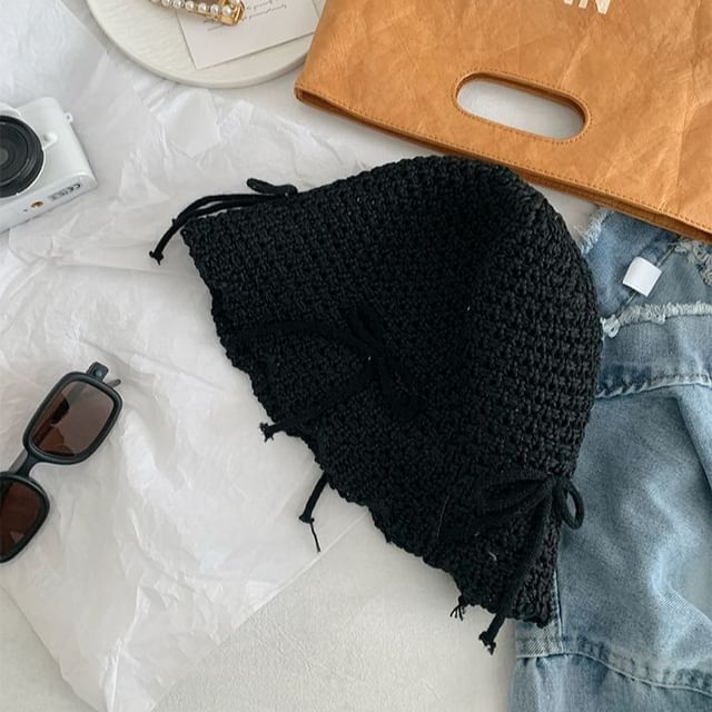 Woven Hat Bow Bucket