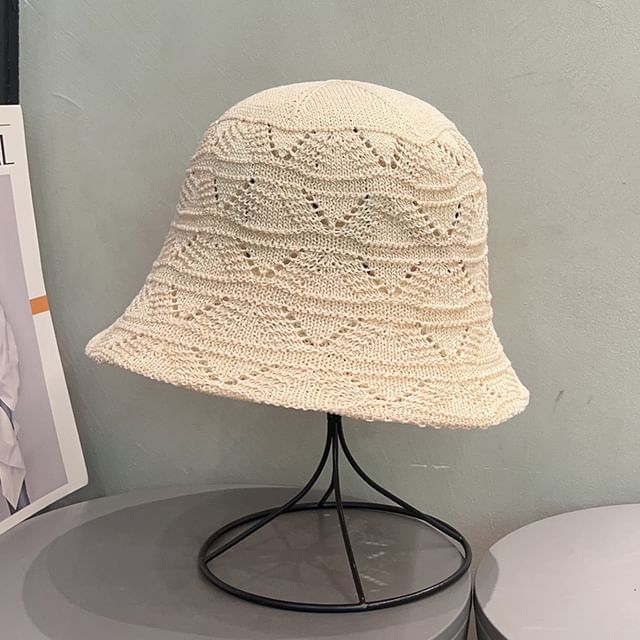 Knit Bucket Eyelet Hat