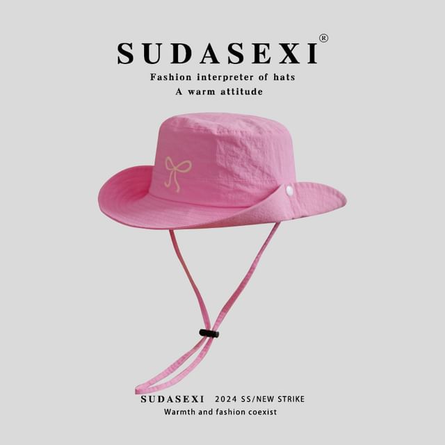 Bow Hat Embroidered Bucket