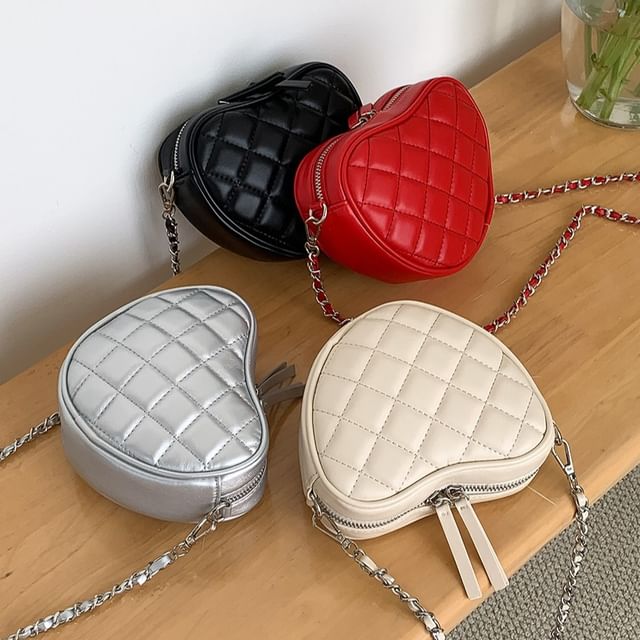 Chain Crossbody Heart Quilted Bag Strap