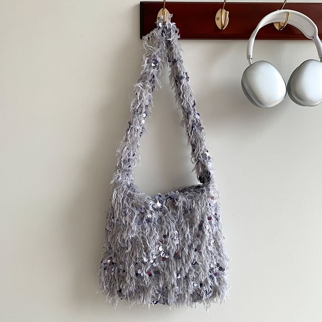 Sequin Fringed Crossbody Bag