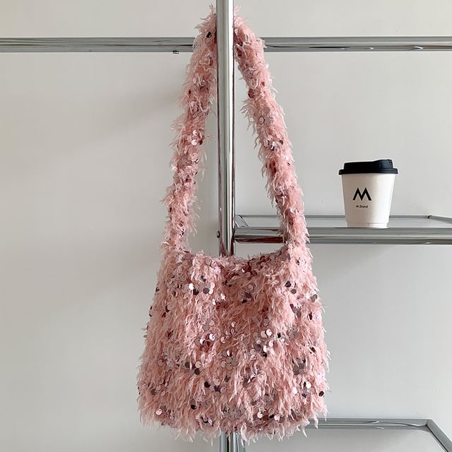 Sequin Fringed Crossbody Bag