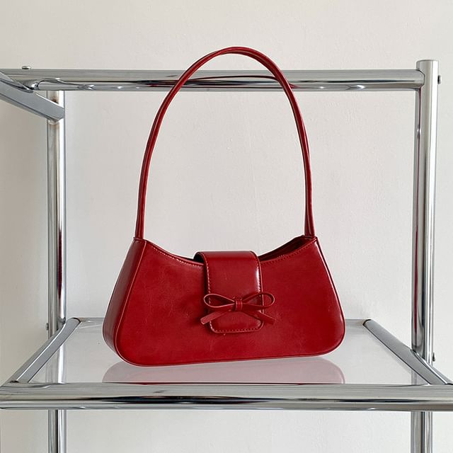 Bow Faux Bag Shoulder Leather