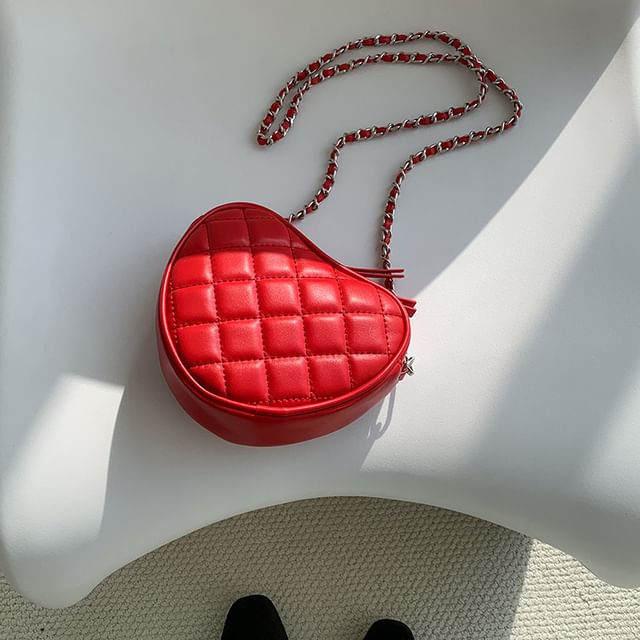 Chain Crossbody Heart Quilted Bag Strap