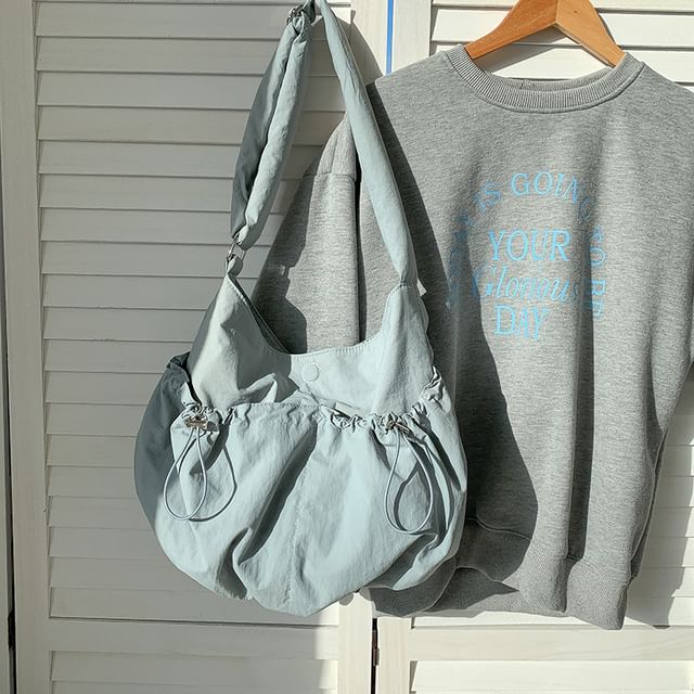 Nylon Crossbody Plain Bag Drawstring