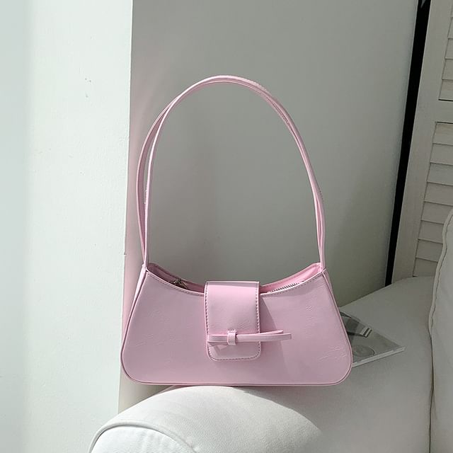 Leather Shoulder Bow Bag Faux
