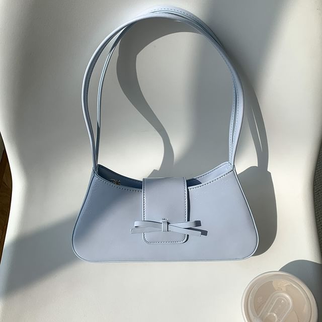 Leather Shoulder Bow Bag Faux