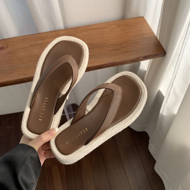 Platform Plain Flip Flops