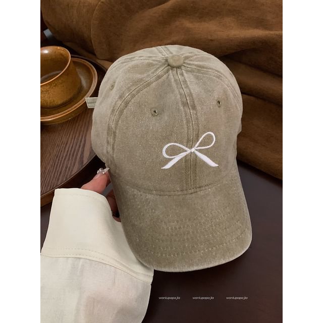 Bow Embroidered Baseball Cap