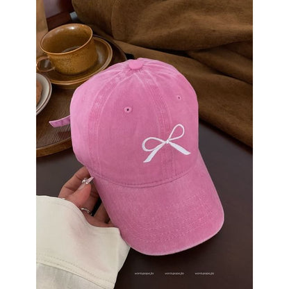 Bow Embroidered Baseball Cap