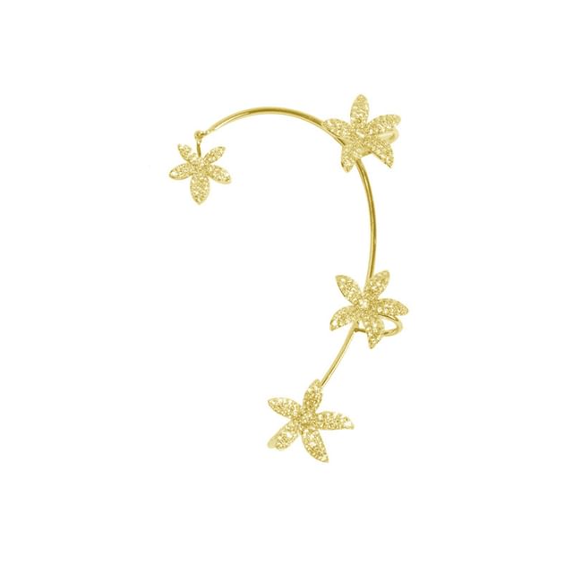 Cuff Rhinestone Floral Ear