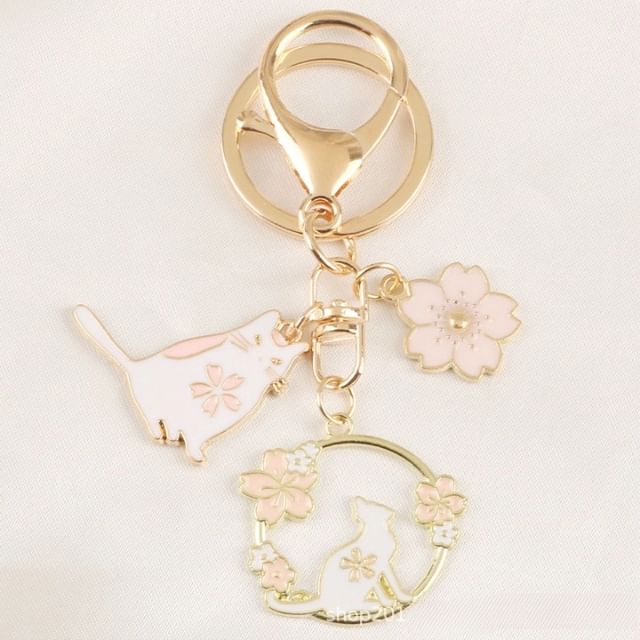 Floral / Rabbit Alloy Keyring (Various Designs)