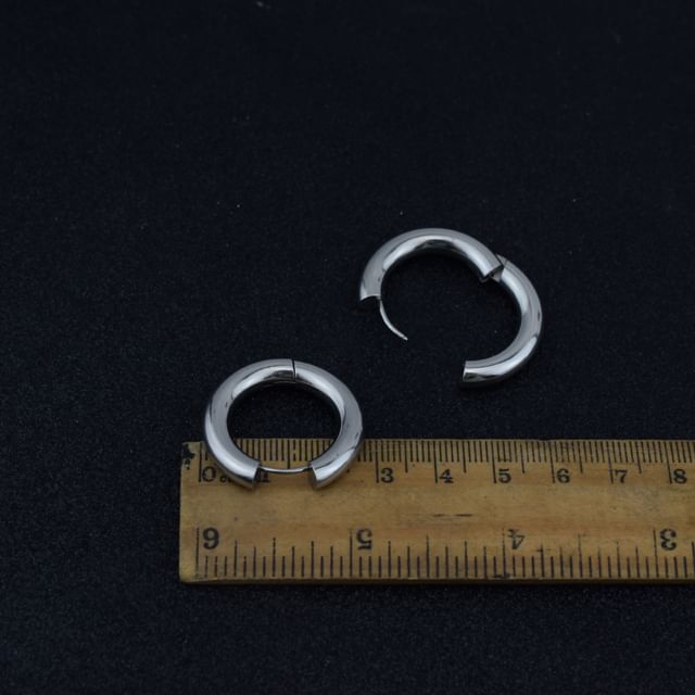 Polished Stainless Steel Huggie Earring (Various Designs)