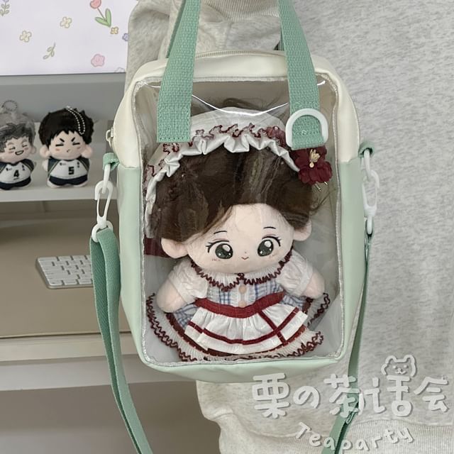 Embroidered PVC Panel Crossbody Bag / Bag Charm / Set