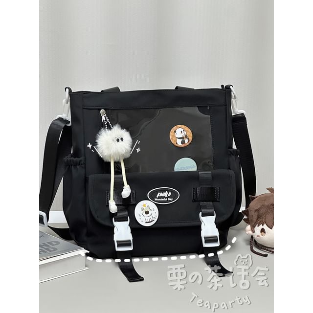 PVC Panel Buckled Tote Bag / Bag Charm / Set