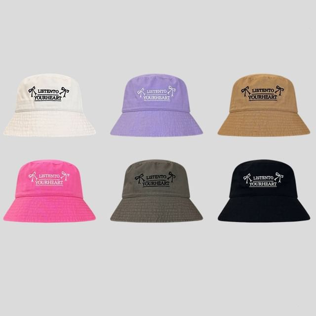 Hat Bucket Embroidered Lettering