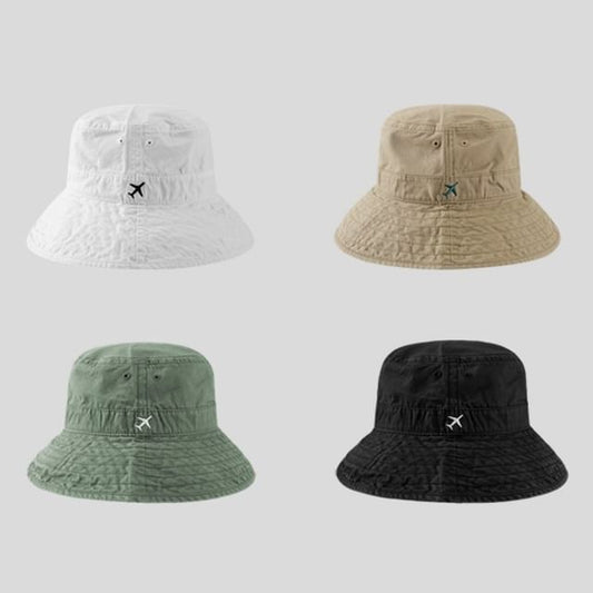 Embroidered Hat Plane Bucket
