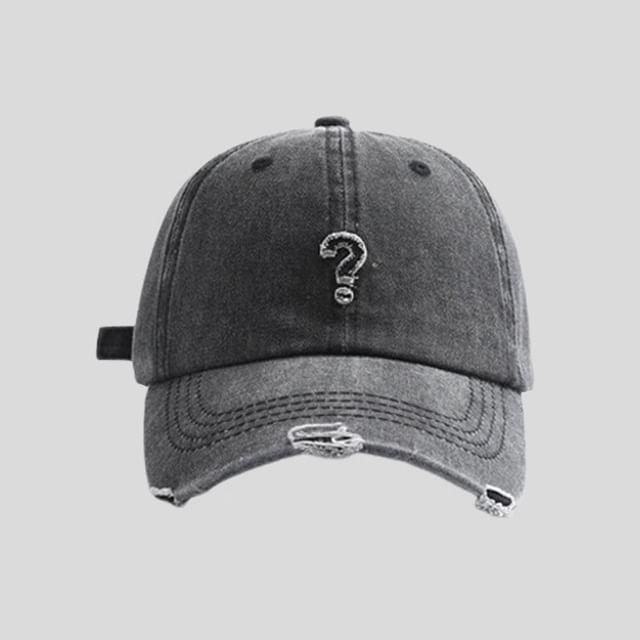 Baseball Question Cap Mark Distressed