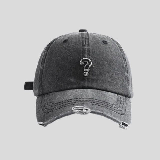 Baseball Question Cap Mark Distressed