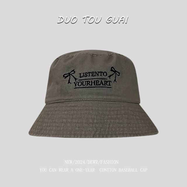 Hat Bucket Embroidered Lettering