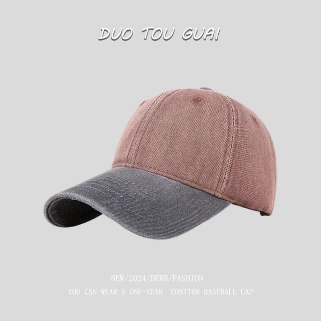Tone Baseball Cap Two Denim Washed
