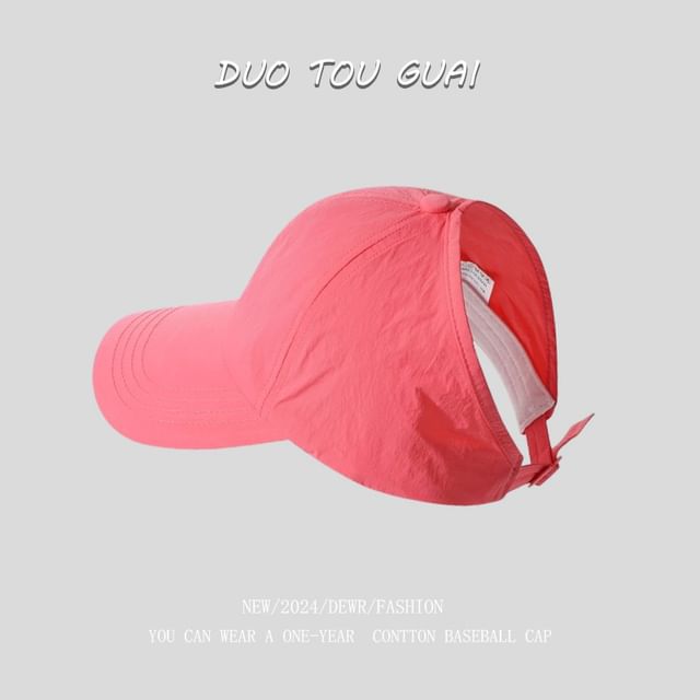 Plain Top Baseball Cap Open