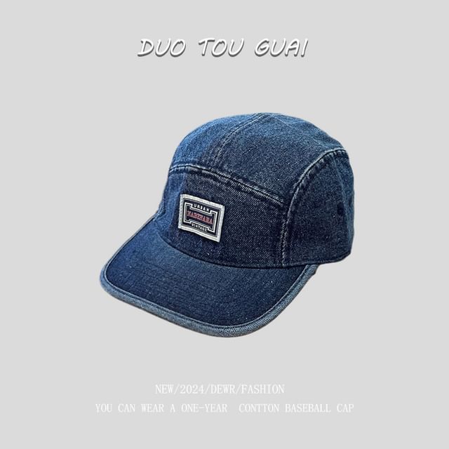 Baseball Denim Cap Washed Applique
