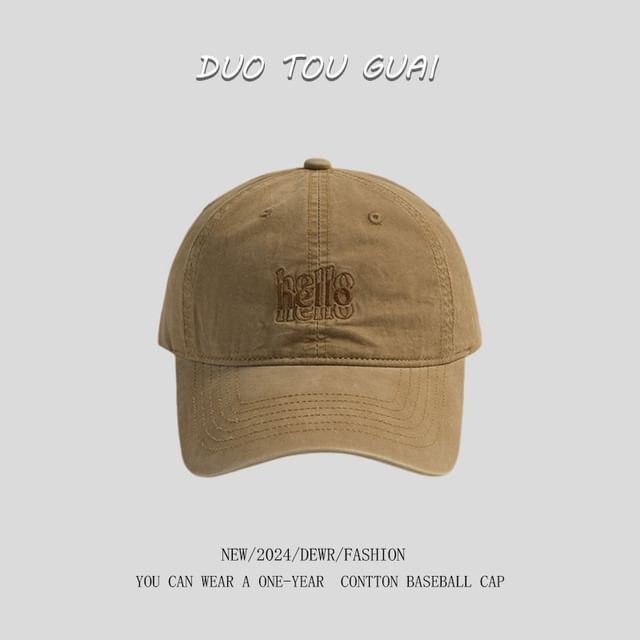 Lettering Embroidered Cap Baseball