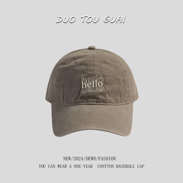 Lettering Embroidered Cap Baseball