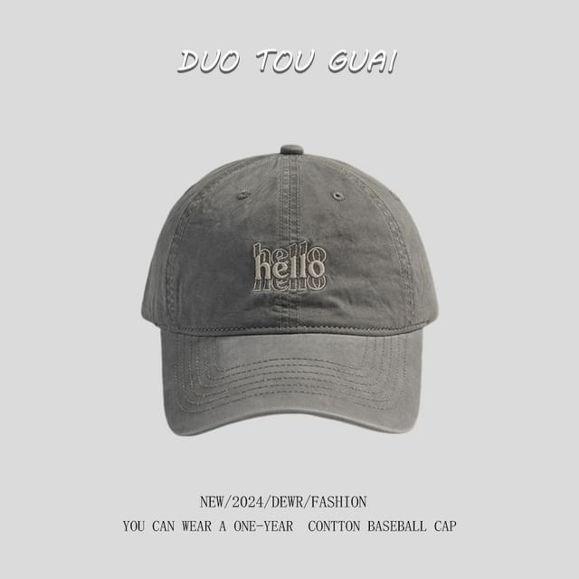 Lettering Embroidered Cap Baseball