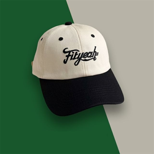 Embroidered Panel Lettering Cap Baseball