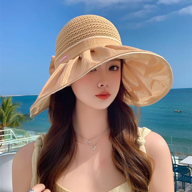 Panel Hat Ruched Bow Sun