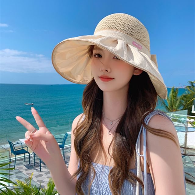 Panel Hat Ruched Bow Sun