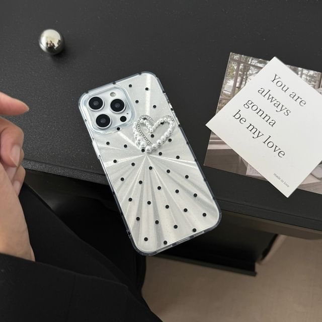 Case Phone Polka Heart Dot