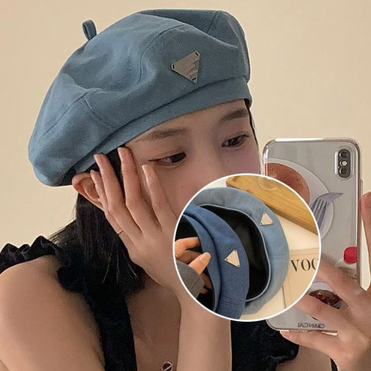 Beret Denim Panel Plain